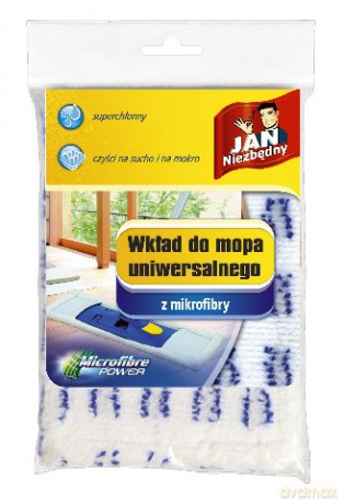 Jan Niezbędny Mikrofibra Wkład do mopa uniwersalnego płaskiego-biały