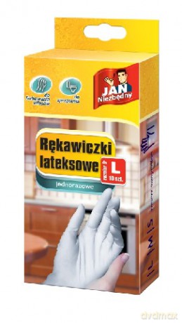 Jan Niezbędny Rękawiczki lateksowe L jednorazowe 10 szt.