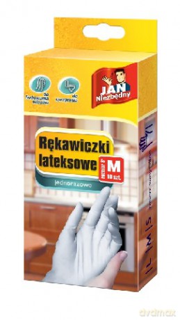 Jan Niezbędny Rękawiczki lateksowe M jednorazowe 10 szt.