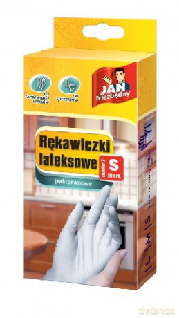 Jan Niezbędny Rękawiczki lateksowe S jednorazowe 10 szt.