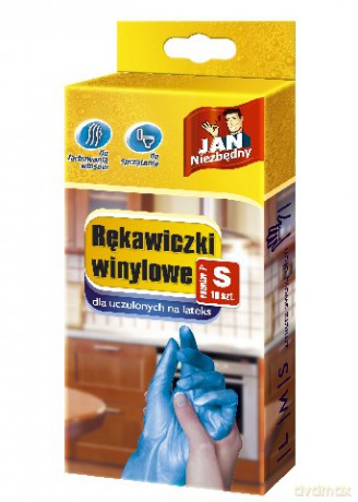 Jan Niezbędny Rękawiczki winylowe S niebieskie 10 szt.