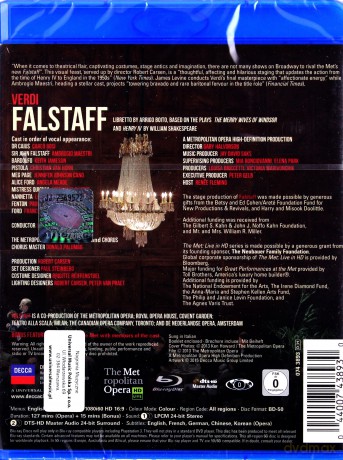 James Levine: Verdi Falstaff [Blu-Ray]