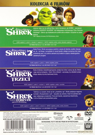 Shrek / Shrek 2 / Shrek Trzeci / Shrek 4 (Forever) Pakiet [BOX] [4DVD]