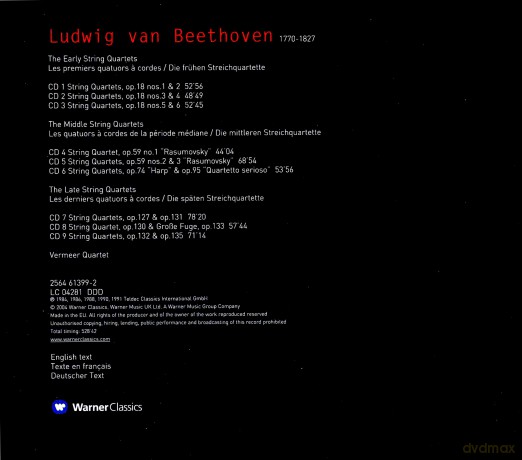Vermeer Quartet: Beethoven: Streichquartette [9CD]