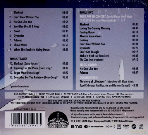 Scorpions: Blackout (digipack) [CD]+[DVD]