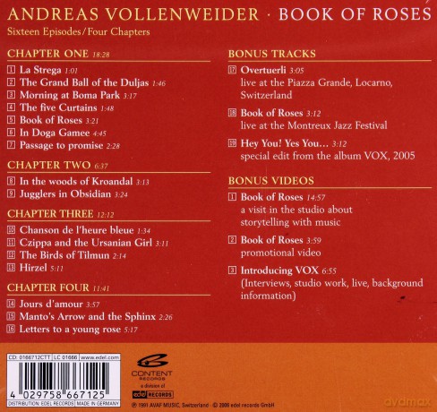 Andreas Vollenweider: Book Of Roses (digipack) [CD]
