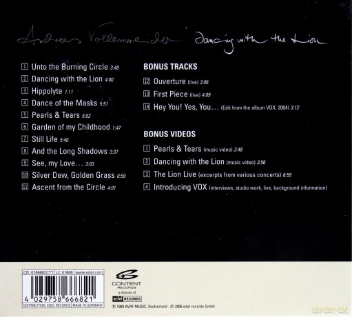 Andreas Vollenweider: Dancing With The Lion (digipack) [CD]
