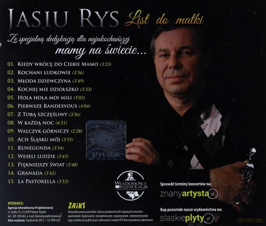 Jan Rys: List Do Matki [CD]