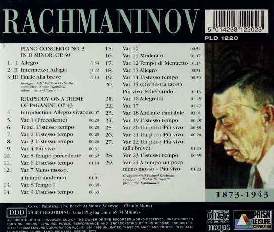 Rachmaninov: Piano Concerto No. 3 [CD]