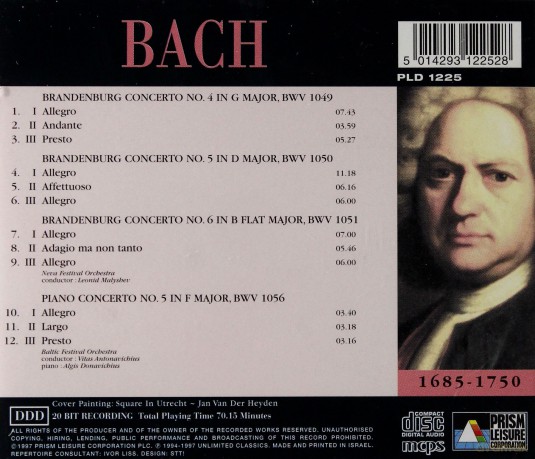Bach: The Brandenburg Concertos 4-6 [CD]