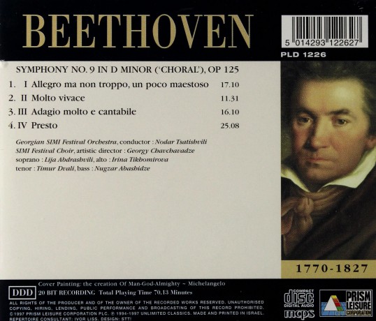 Beethoven: Symphony No. 9 Choral [CD]