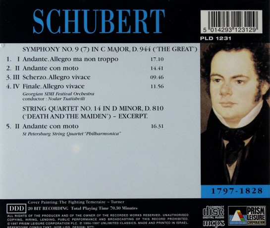 Schubert: Symphony No. 9 The Great  [CD]