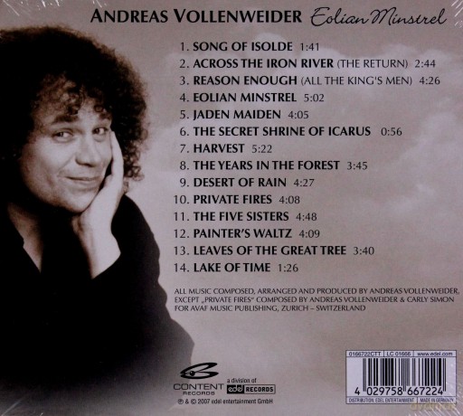 Andreas Vollenweider: Eolian Minstrel (digipack) [CD]