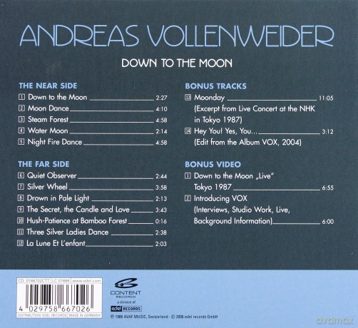 Andreas Vollenweider: Down To The Moon (digipack) [CD]