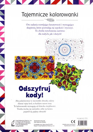 Tajemnicze kolorowanki. Odszyfruj kody! [KSIĄŻKA]