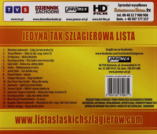 TVS Prezentuje Jedyna Taka Szlagierowa Lista Sobota [CD]