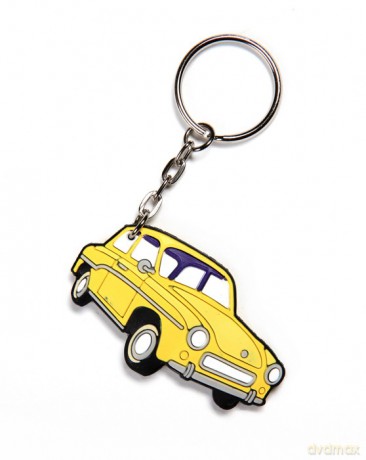 Brelok gumowy auta PRL Syrenka żółta