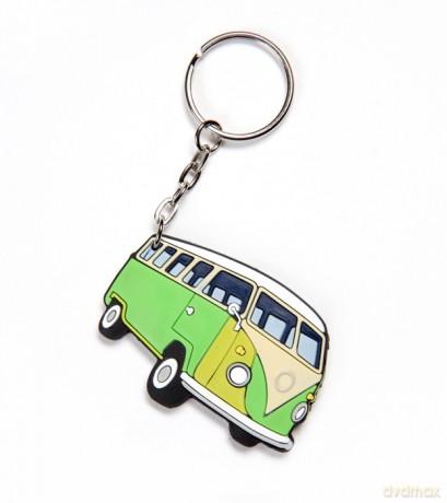 Brelok gumowy auta PRL VW Hipis zielony