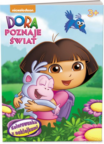 Dora poznaje świat. Kolorowanka z naklejkami [KSIĄŻKA]