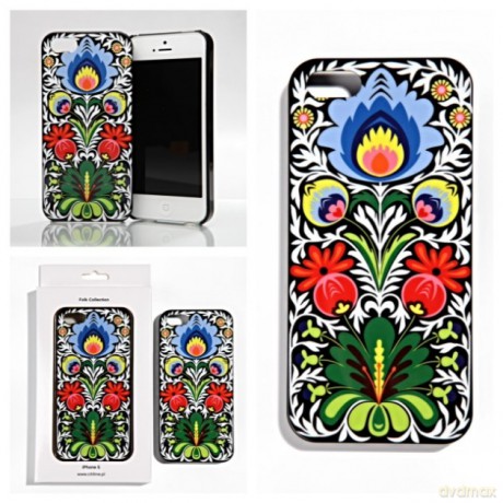 Etui iphone 5 czarny folkowy