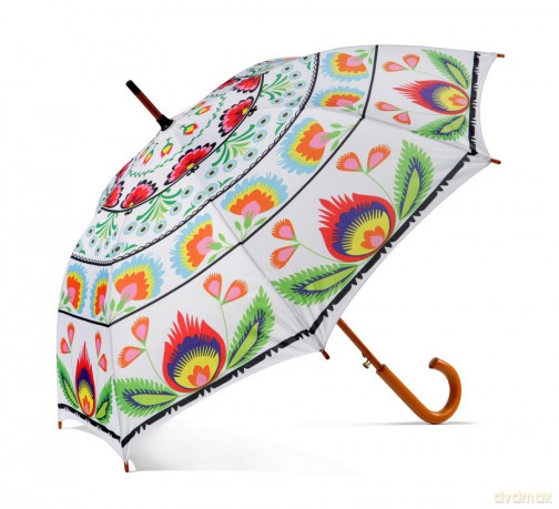 Parasol folk biały duży