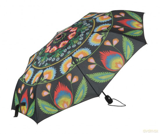 Parasol folk czarny mały