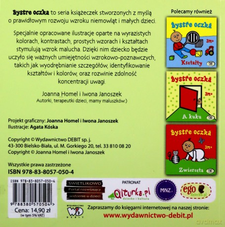 Wzory i kolory. Bystre oczka - Joanna Homel, Iwona Janoszek (twarda) [KSIĄŻKA]