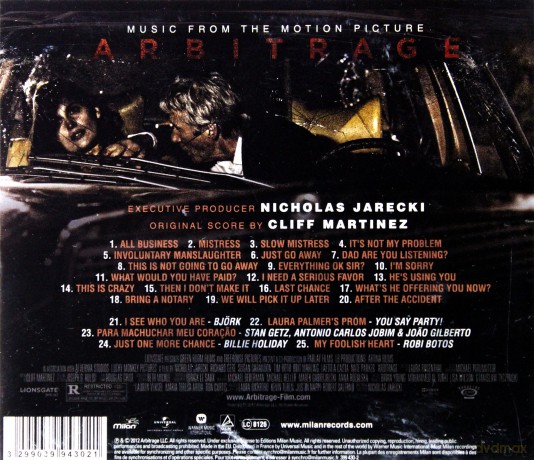 Arbitrage soundtrack (Arbitraż) (Cliff Martinez) [CD]