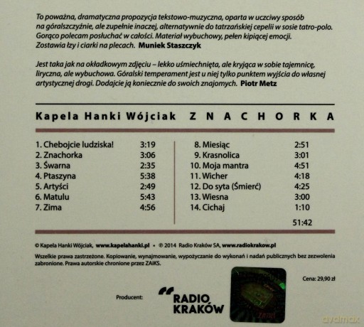 Kapela Hanki Wójciak: Znachorka [CD]