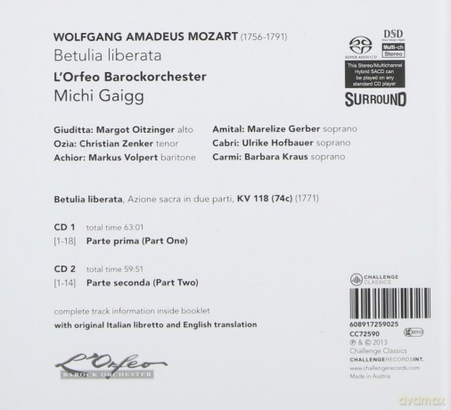 L'Orfeo Barockorchester & Michi Gaigg: Betulia Liberata [2SACD]