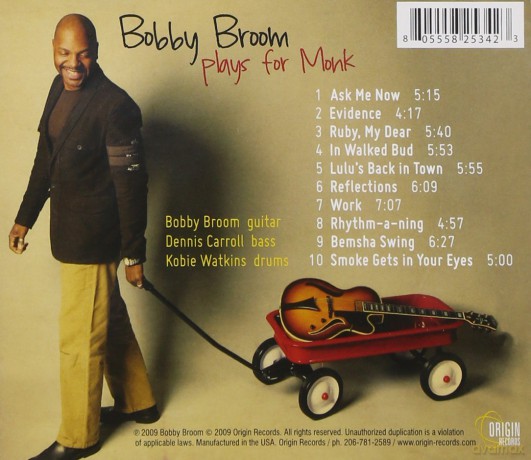 Bobby Broom: Bobby Broom Plays For Monk [CD]