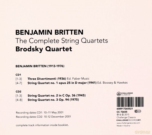 Brodsky Quartet: Britten: The Complete String Quartets [2CD]