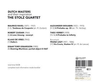The Stolz Quartet: Dutch Masters and their inspiration [CD]