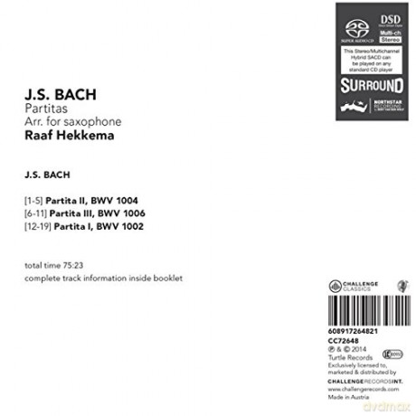 Raaf Hekkema: Johann Sebastian Bach: Partitas for Saxophone [SACD]