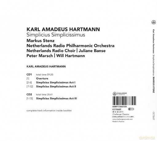 Netherlands Radio Philharmonic Orchestra & Markus Stenz: Karl Amadeus Hartmann: Simplicius Simplicissimus [2SACD]