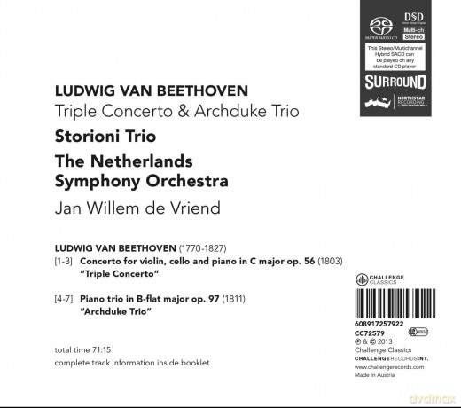 Storioni Trio & The Netherlands Symphony Orchestra: Ludwig van Beethoven: Triple Concerto & Archduke Trio [SACD]
