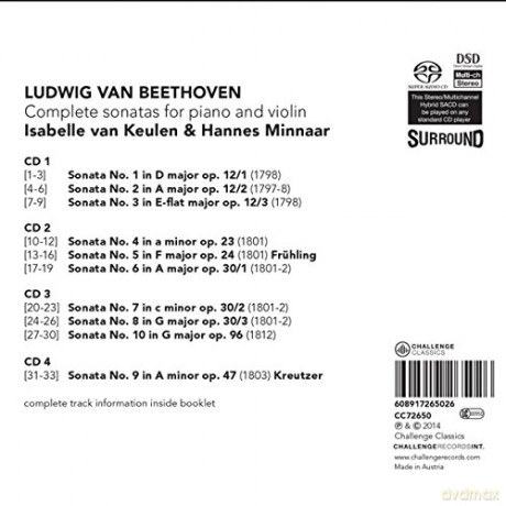 Isabelle van Keulen & Hannes Minnaar: Ludwig von Beethoven: Complete sonatas for piano and violin [4SACD]