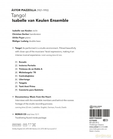 Isabelle van Keulen Ensemble: Tango! [Blu-Ray]+[CD]