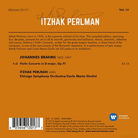 Itzhak Perlman & Cso & Carlo Maria Giulini: Brahms: Violin Concerto In D Major, Op. 77 [CD]