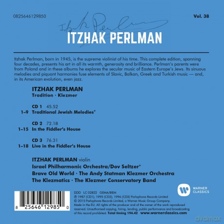 Itzhak Perlman: Klezmer And Tradition: Itzhak Perlman Plays Familiar Jewish Melodies [3CD]