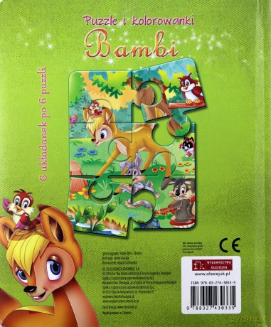 Bambi. Puzzle i kolorowanki (twarda) [KSIĄŻKA]