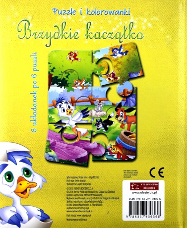 Brzydkie kaczątko. Puzzle i kolorowanki (twarda) [KSIĄŻKA]