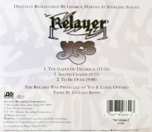 Yes: Relayer (Remastered) [CD]