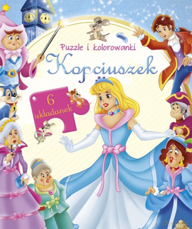 Kopciuszek. Puzzle i kolorowanki (twarda) [KSIĄŻKA]