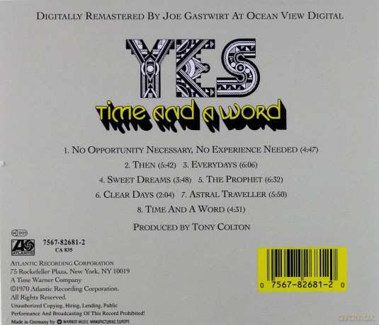 Yes: Time And A Word (Remastered) [CD]