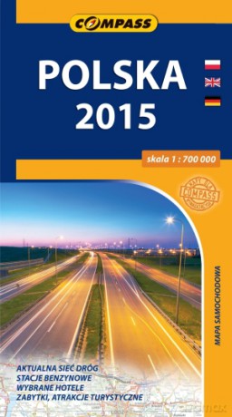 Polska 2015. Mapa samochodowa w skali 1:700 000