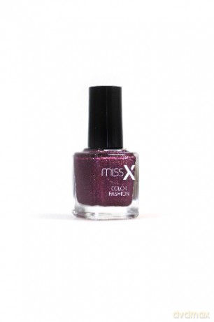 MISS X Lakier do paznokci 233 fiolet z brokatem 8 ml