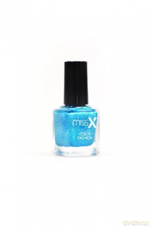 MISS X Lakier do paznokci 236 błękit z brokatem 8 ml