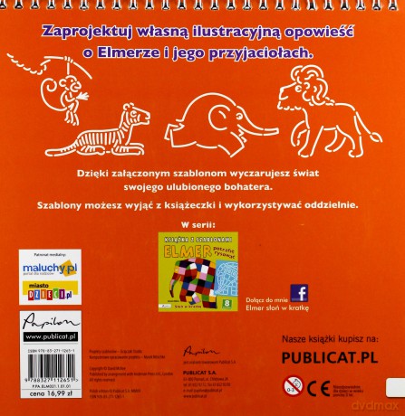 Elmer. Książka z szablonami. Potrafię rysować. Przyjaciele z dżunglii [KSIĄŻKA]