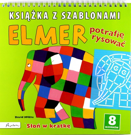 Elmer. Książka z szablonami. Potrafię rysować. Słoń w kratkę [KSIĄŻKA]